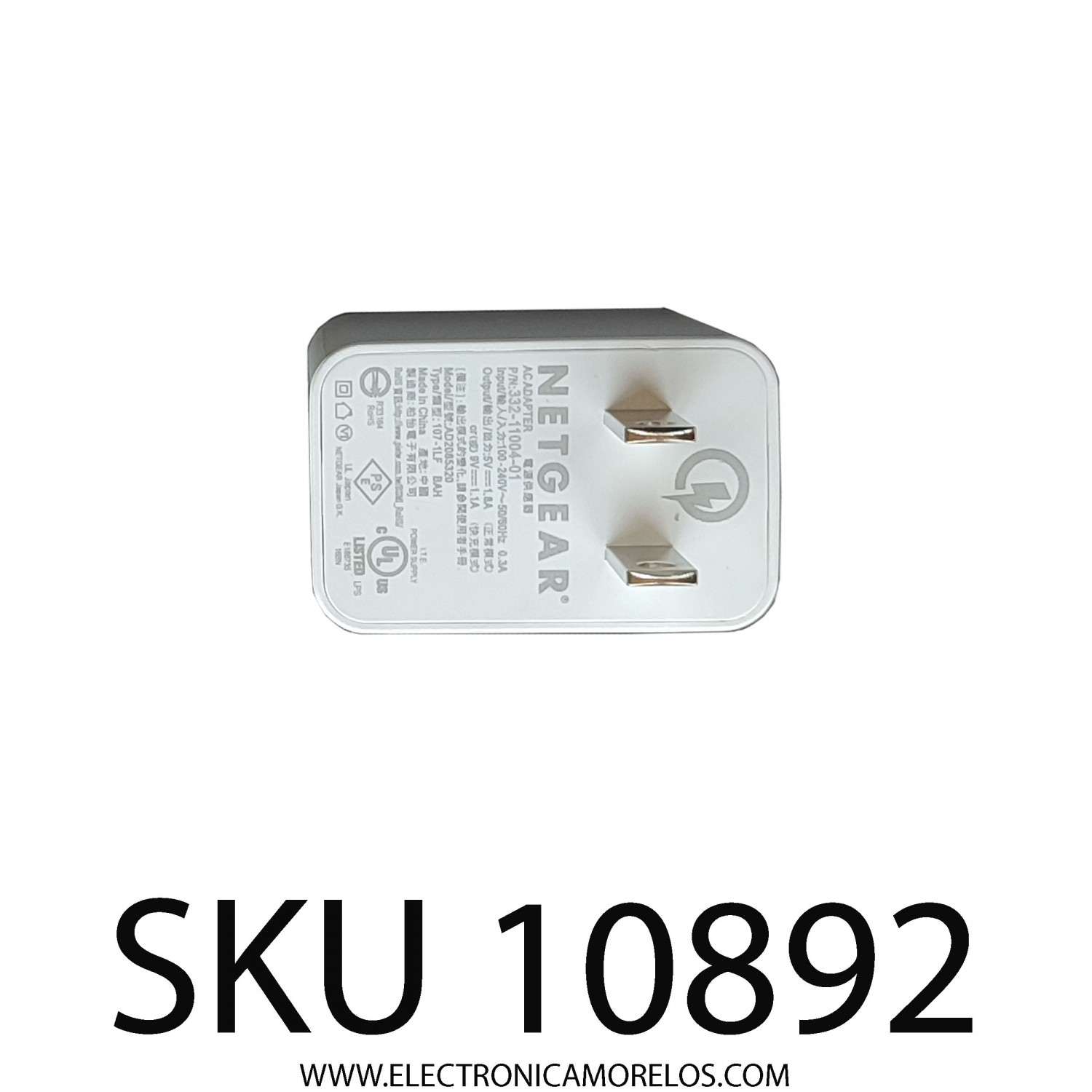 ADAPTADOR AC NETGEAR / NUMERO DE PARTE AD2085320 / 332-11004-01 / ENTRADA: 100-240V AC / SALIDA: 5V DC- 1.6A / 9V DC - 1.1A